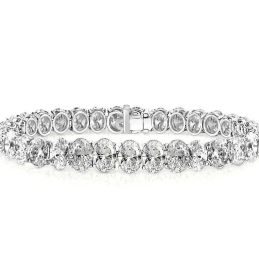 Italo Classic Oval Cut Tennis Bracelet - Picture 3 of 6